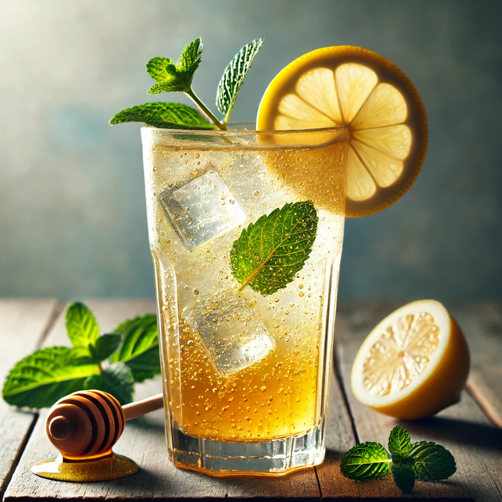 ホワイトハニーとジンジャーエールのカクテル